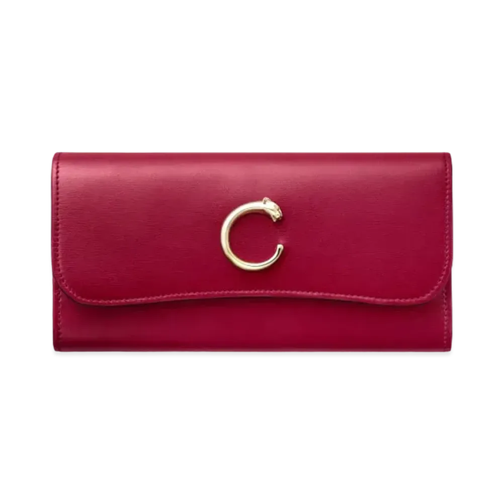 Cartier International Wallet with Flap, Panthere de Cartier "Cherry Red"