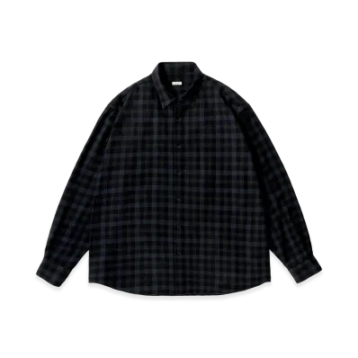 A.PRESSE Wool Regular Collar Shirt "Check"