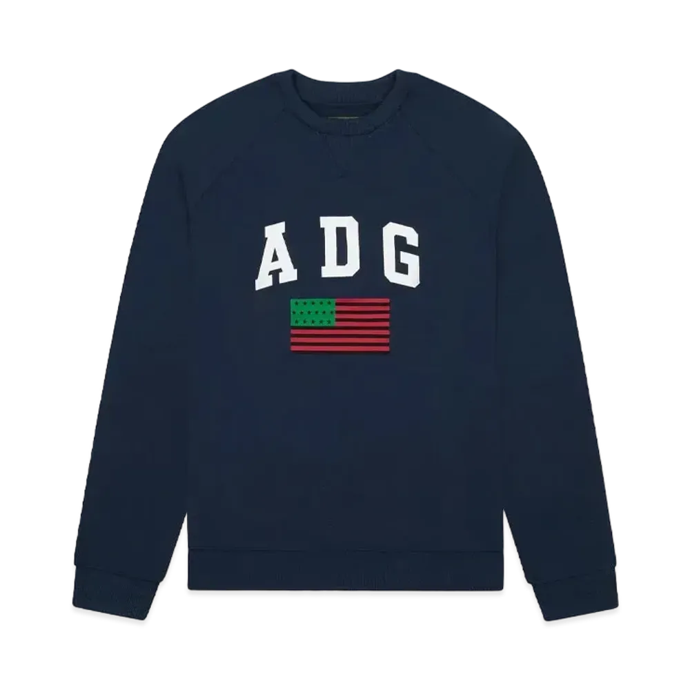 DENIM TEARS ADG Pan African American Flag Crewneck "Blue"