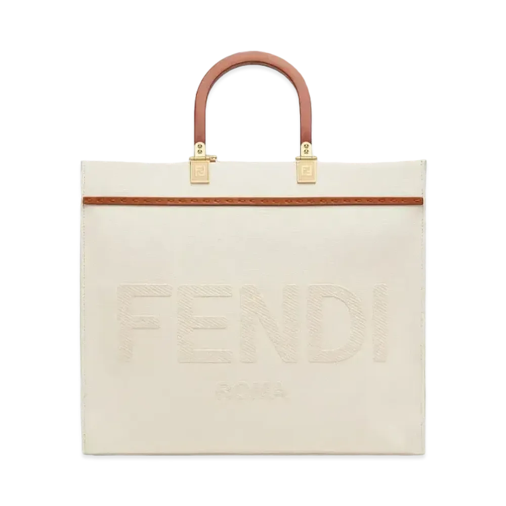 FENDI Sunshine Medium Canvas Bag with Embroidery