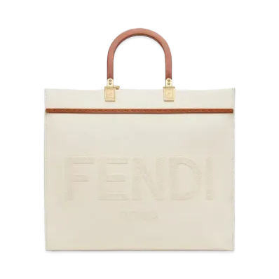 FENDI Sunshine Medium Canvas Bag with Embroidery