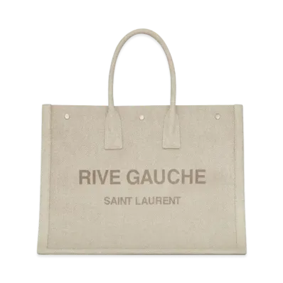 Saint Laurent Rive Gauche Large Tote Bag In Canvas "Light Shell"