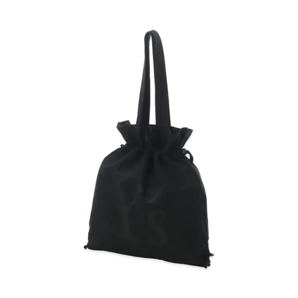 Yohji Yamamoto Y's WASHED CANVAS Y's LOGO DRAWSTRING BAG "Black"