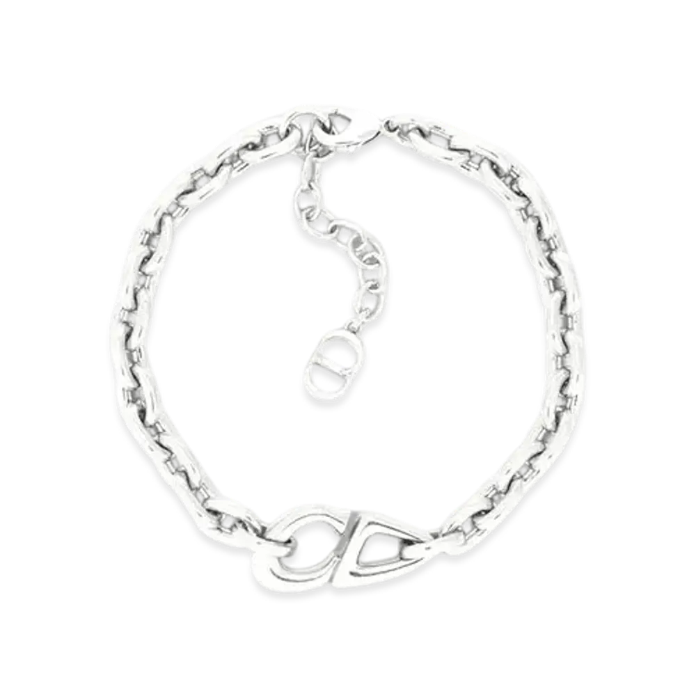 Dior CD30 Chain Link Bracelet Brass "Silver"