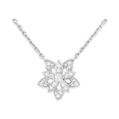 Van Cleef & Arpels Lotus pendant mini model "18K White gold/Diamond"