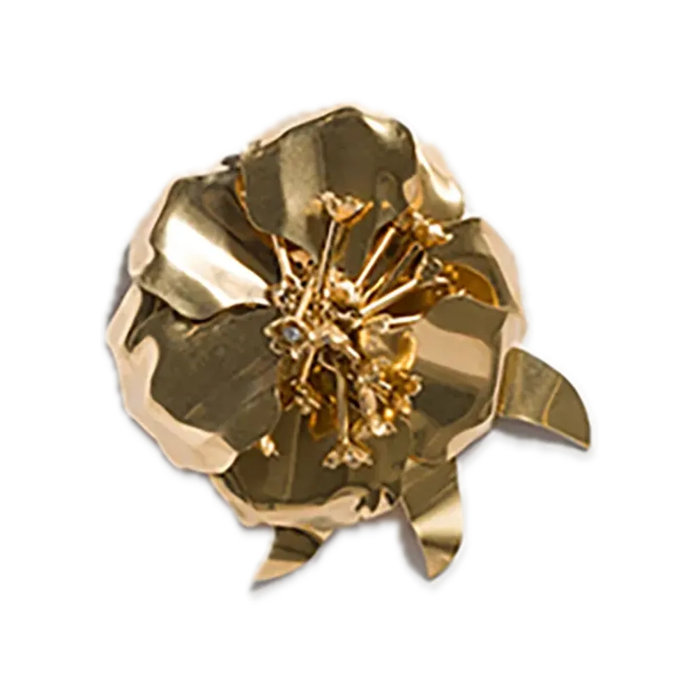 MIU MIU Metal Brooch with Crystals "Gold/Crystal"