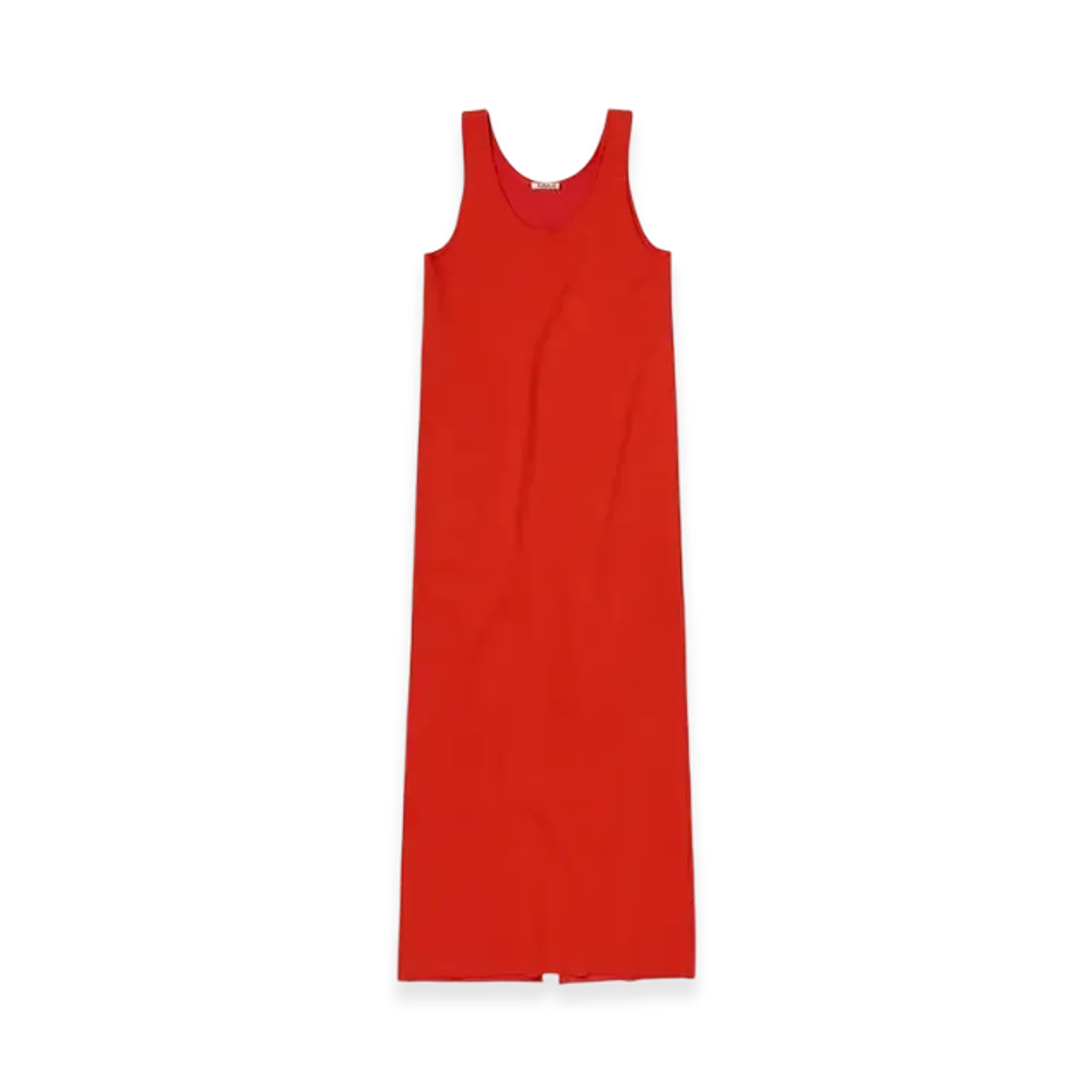 AURALEE Cotton Silk Stretch Double Face Knit Dress "Red"