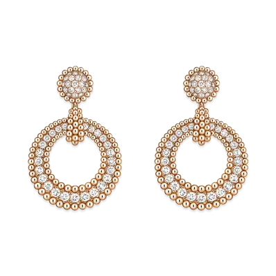 Van Cleef & Arpels Perlee diamonds earrings "18K Rose gold/Diamond"