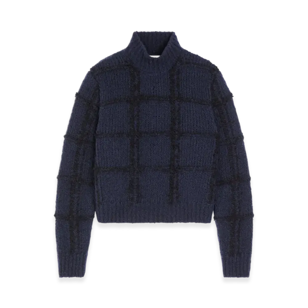 DRIES VAN NOTEN Women's Textured Wool Sweater "Navy"
