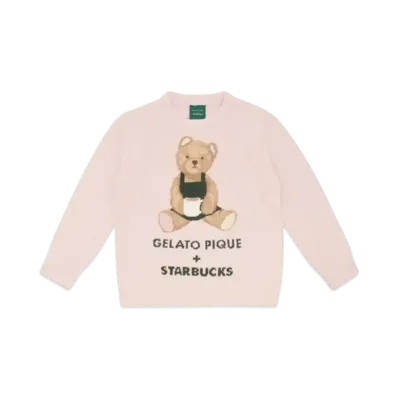 STARBUCKS x GELATO PIQUE Powder Bear Jacquard Pullover "Soft Pink"