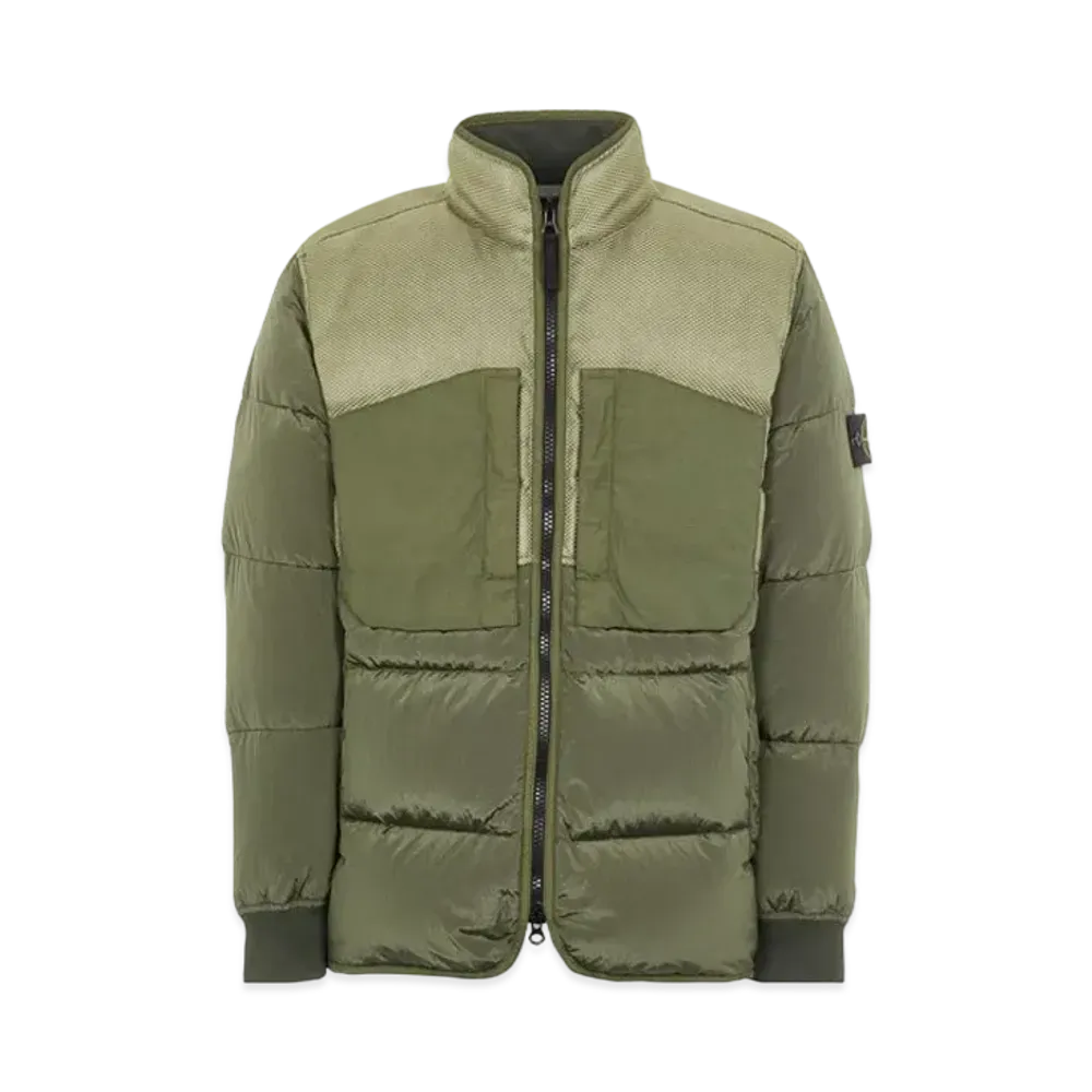 Stone Island 42840 MODIFIED PANAMA 6/3 HT NYLON MIX FABRICS DOWN-TC "Sage Green"