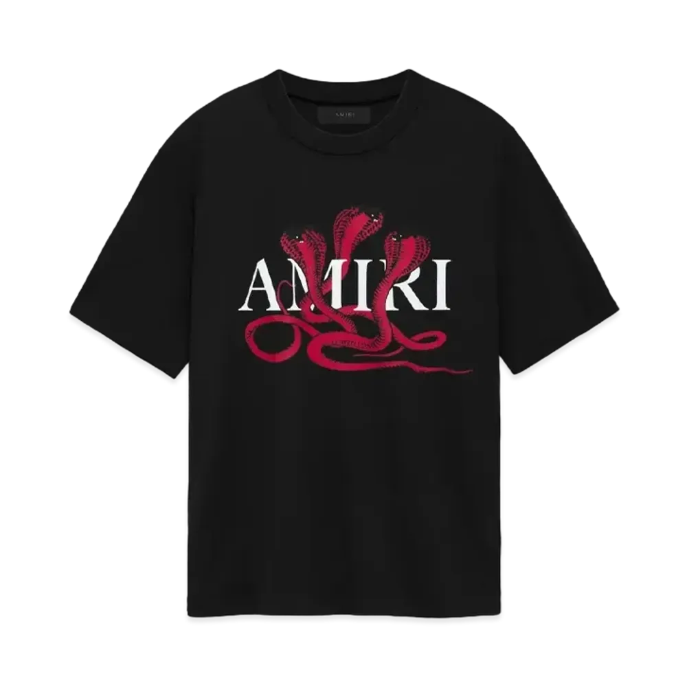 AMIRI Glitter Poison Logo Skater Tee "Black Red"