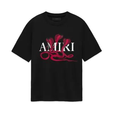 AMIRI Glitter Poison Logo Skater Tee "Black Red"