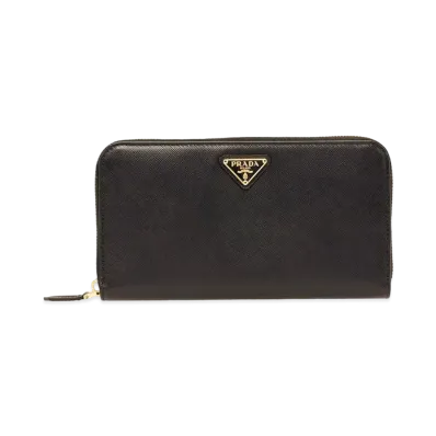 PRADA Large Saffiano Leather Wallet "Black"