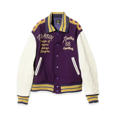 NEEDLES Lettered Jacket - Wool Melton "Purple"