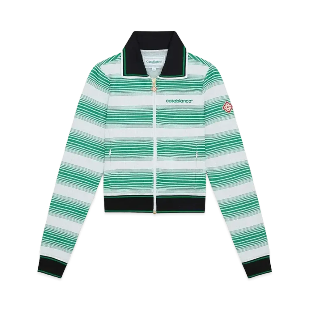 Casablanca Striped Track Jacket "White And Green"