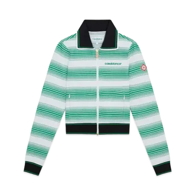 Casablanca Striped Track Jacket "White And Green"