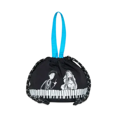 graniph x Tim Burton's Corpse Bride Piano String Bag "Black"