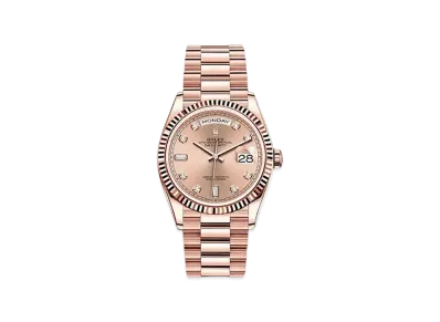 ROLEX Day-Date 36 Pink Dial 10P Diamonds 128235A