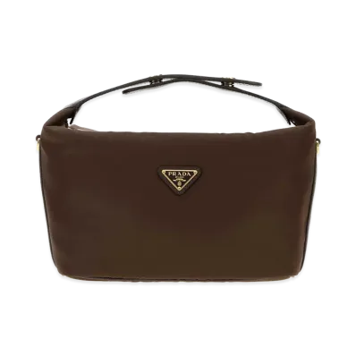 PRADA Women's Re-Nylon Mini Charie Handbag "Brown"