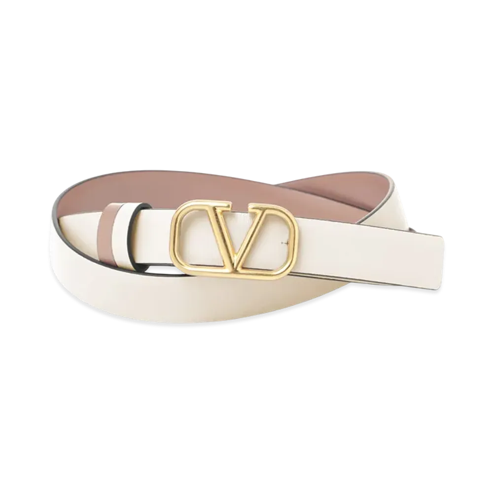 Valentino Reversible Belt "Lightivory/Rose Cannelle"