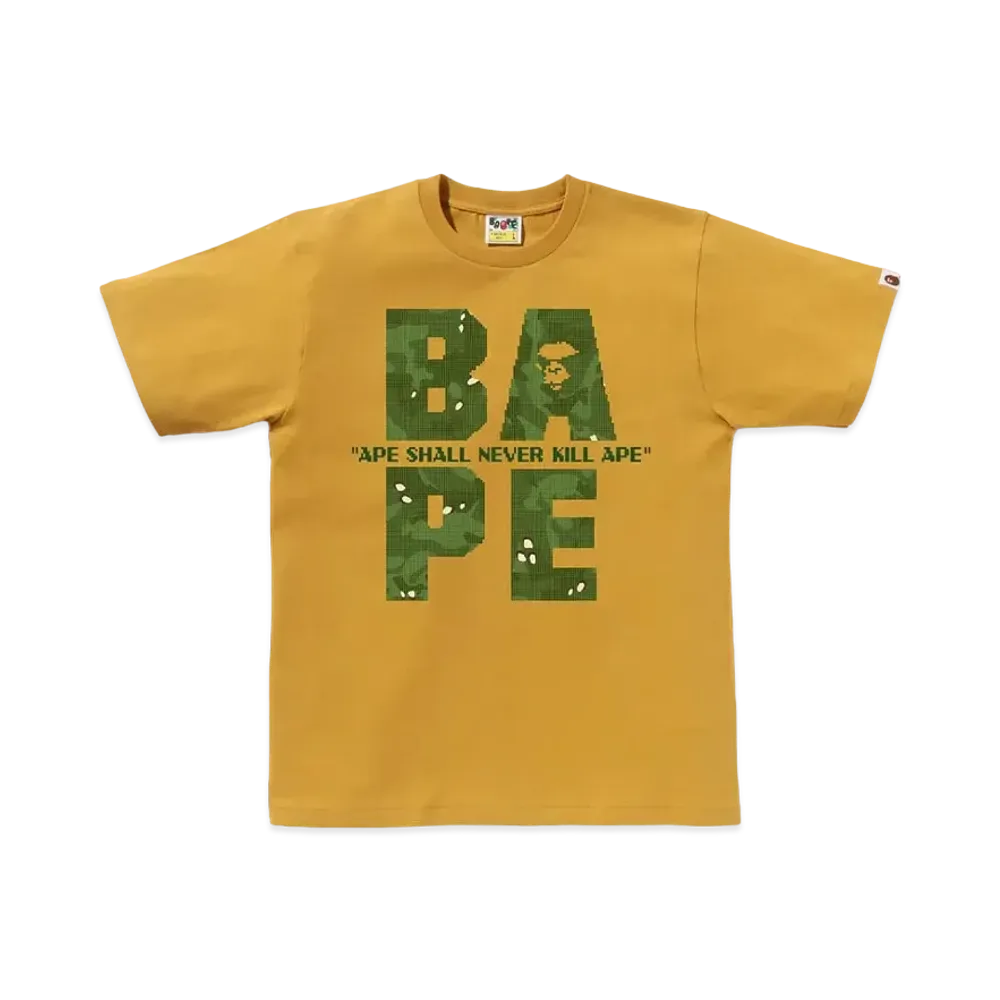 A BATHING APE Bitmap Logo Tee "Yellow"