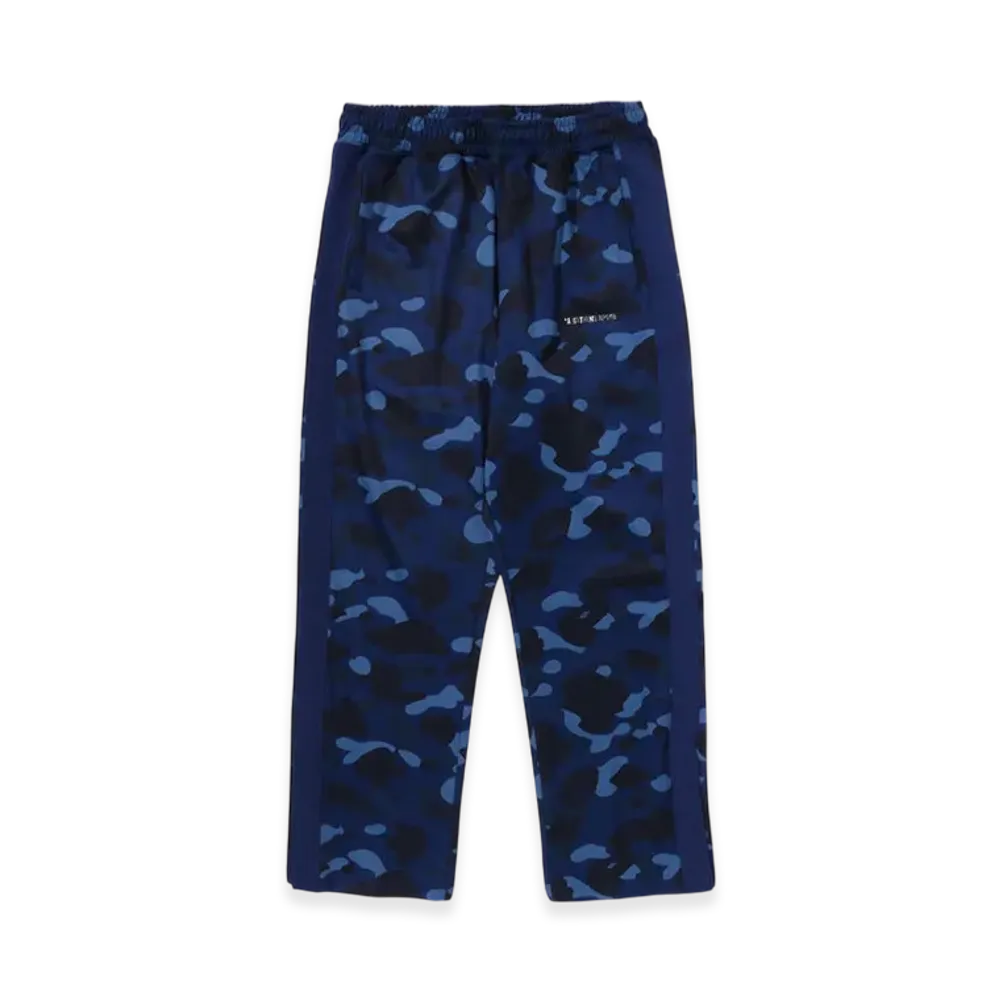A BATHING APE Color Camo Metal Logo Relaxed Fit Track Sweat Pants "Navy"