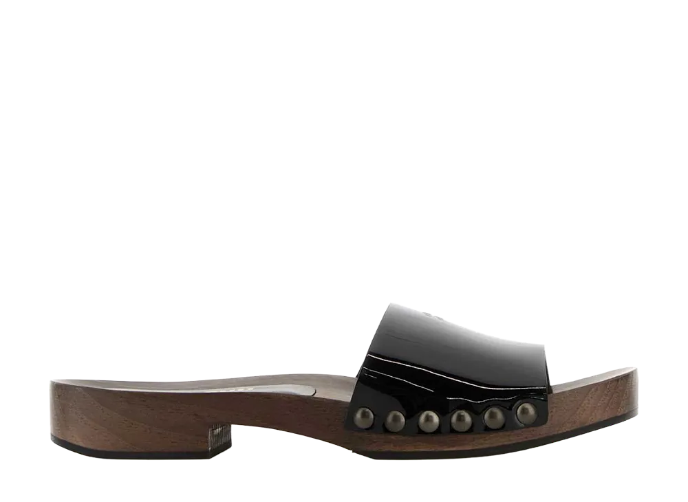 MIU MIU Women's Patent Leather Clogs "Black"