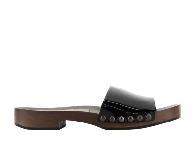 MIU MIU Women's Patent Leather Clogs "Black"