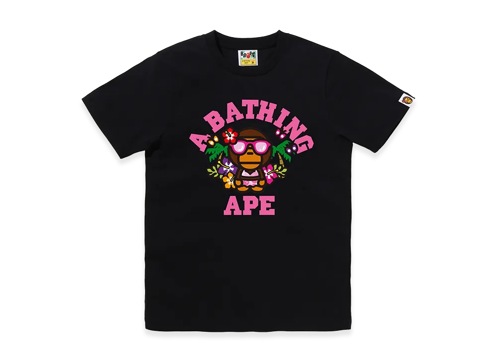 A BATHING APE Women's Lisa College Summer Tee "Black"