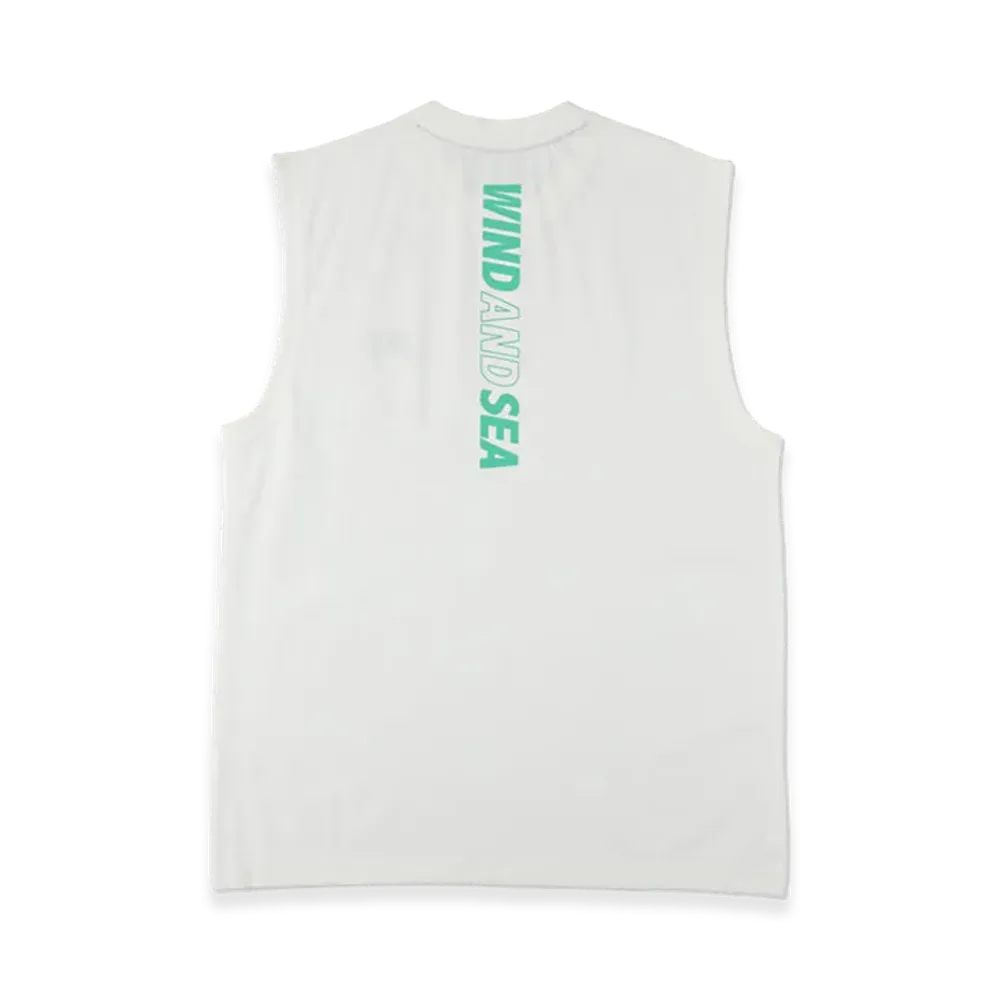 WIND AND SEA Tech No Sleeve Tee "Off White/Mint"