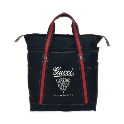 GUCCI Canvas Shopping Bag "Midnight Blue"