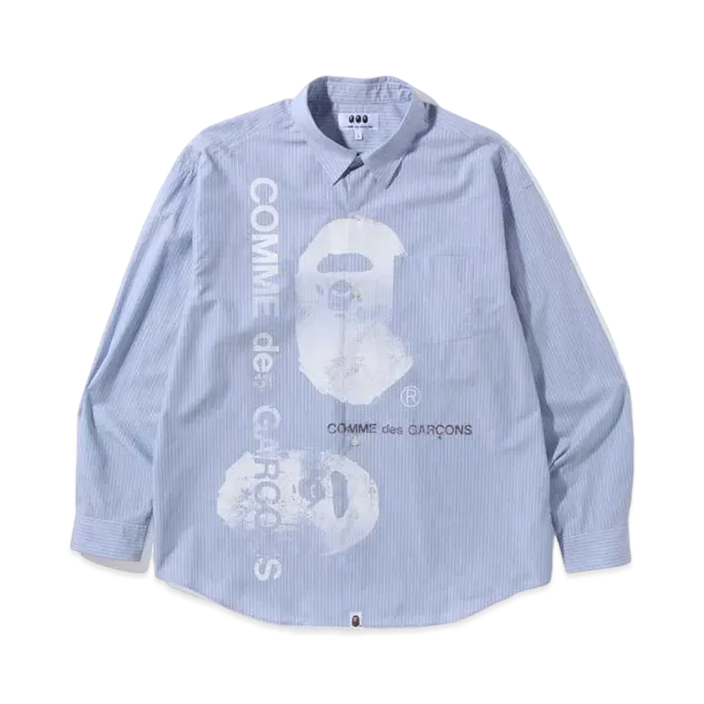A BATHING APE CDG OSAKA LOOSE FIT SHIRT "Blue"