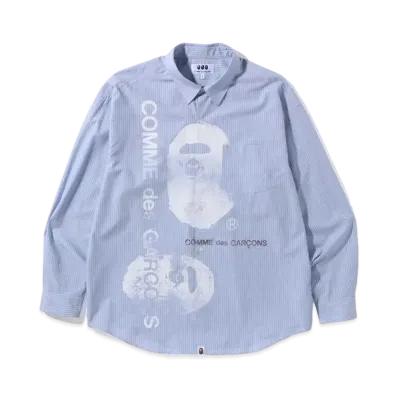 A BATHING APE CDG OSAKA LOOSE FIT SHIRT "Blue"