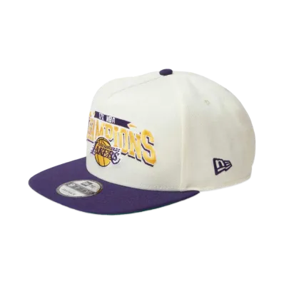 NEW ERA 9Fifty A-Frame NBA Champions Los Angeles Lakers Purple Visor "Chrome"