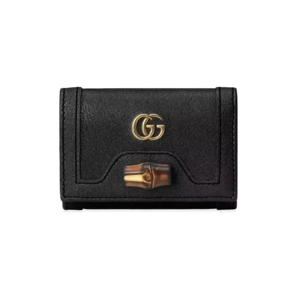 GUCCI Diana Medium Wallet With Bamboo "Black"