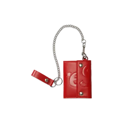 Supreme Leather Chain Wallet (25FW) "Red"