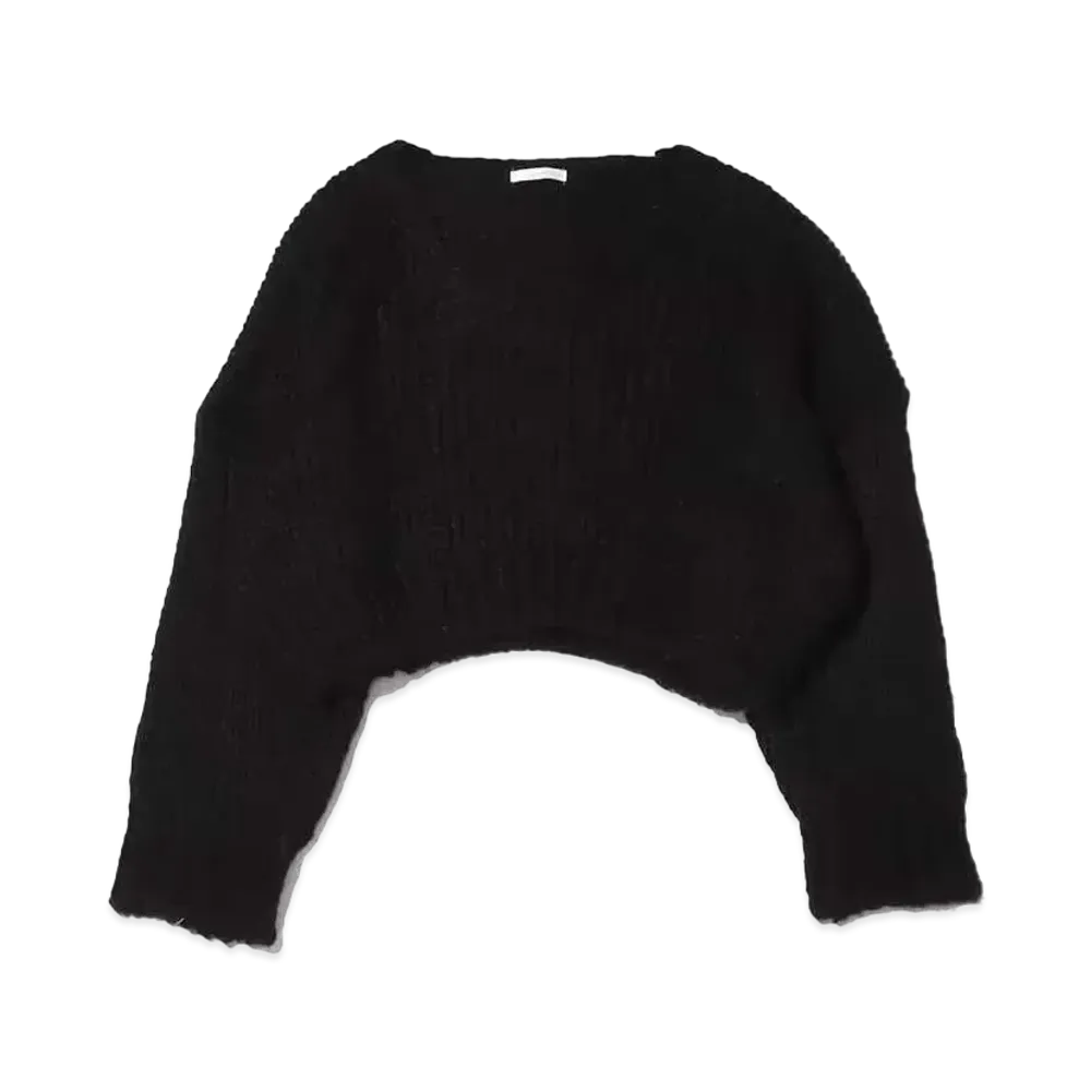 atmos pink V-Neck Short Knit Tops "Black"