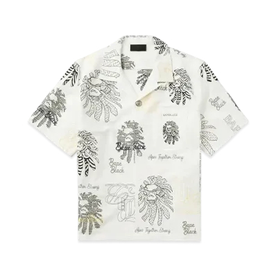 A BATHING APE Bape Black Bape Graphic Stitch Shirt "White"
