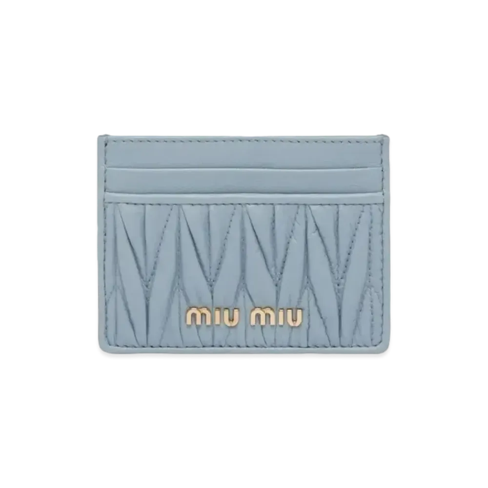 MIU MIU Nappa Leather Card Case "Sky Blue"
