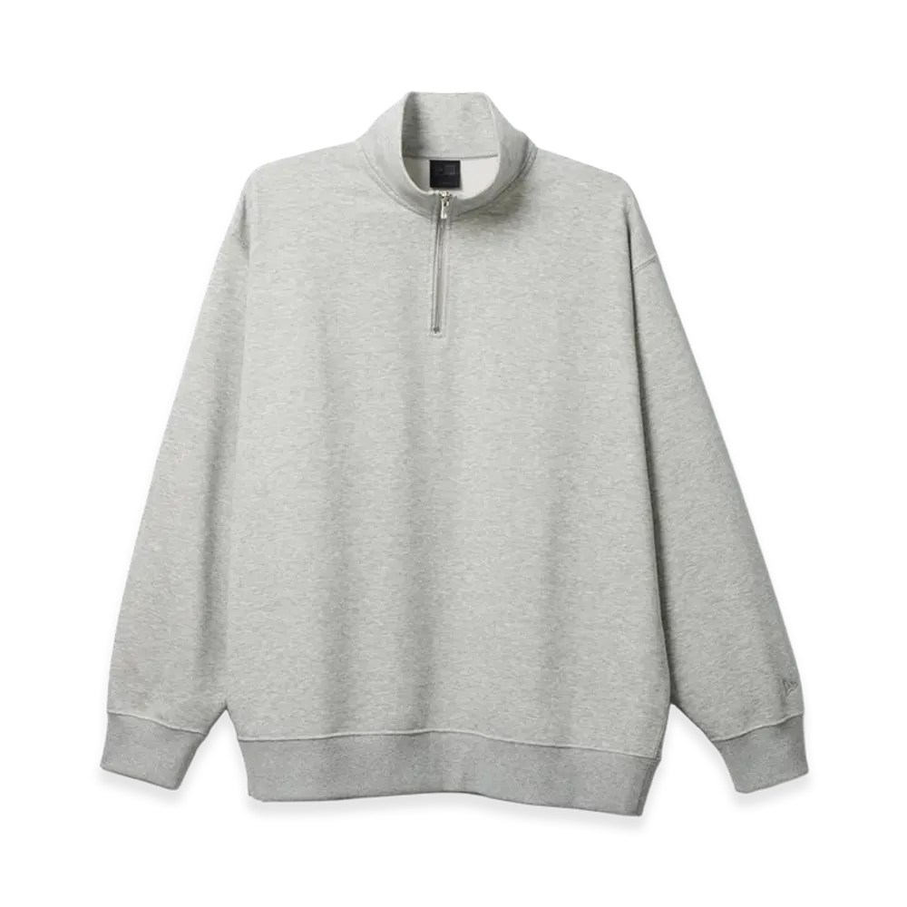 NEW ERA French Terry Sweat Half Zip Black Label SS26 "Light Grey"