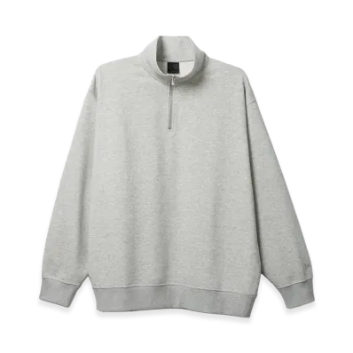 NEW ERA French Terry Sweat Half Zip Black Label SS26 "Light Grey"