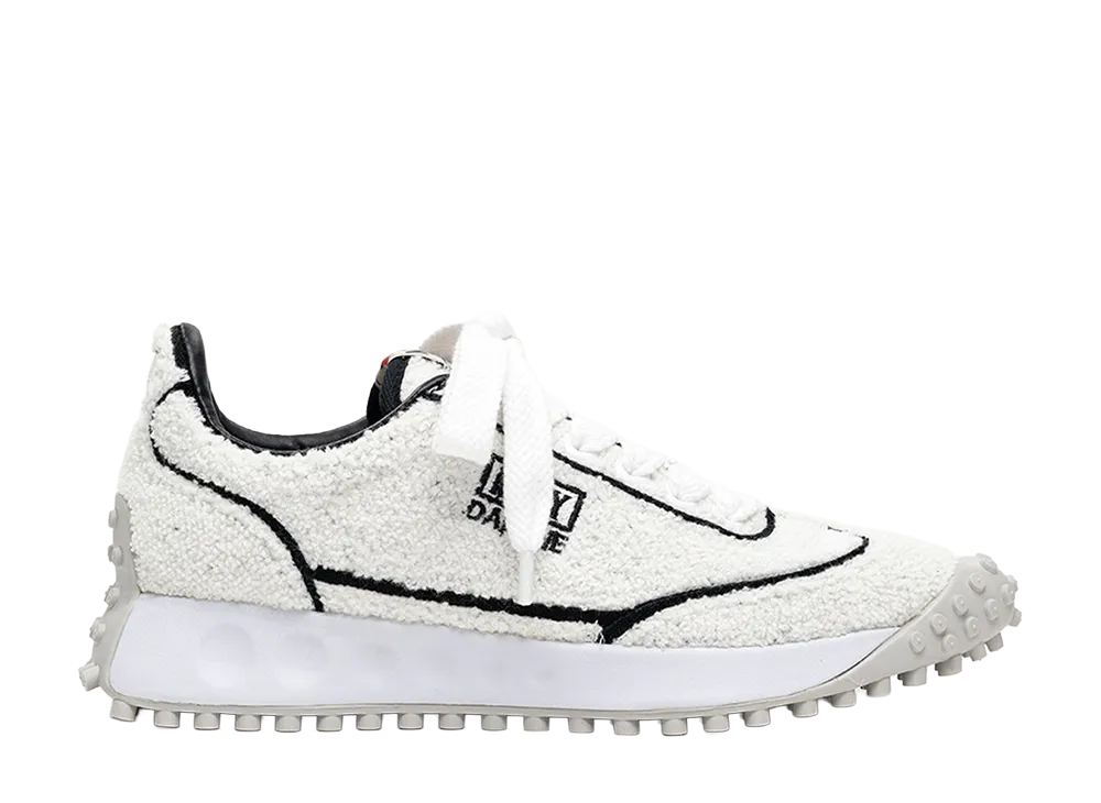 メゾンミハラヤスヒロ ウィメンズ ダフネ オリジナルソール チェニール エンブロイダリー キャンバス ローカットスニーカー "ホワイト"