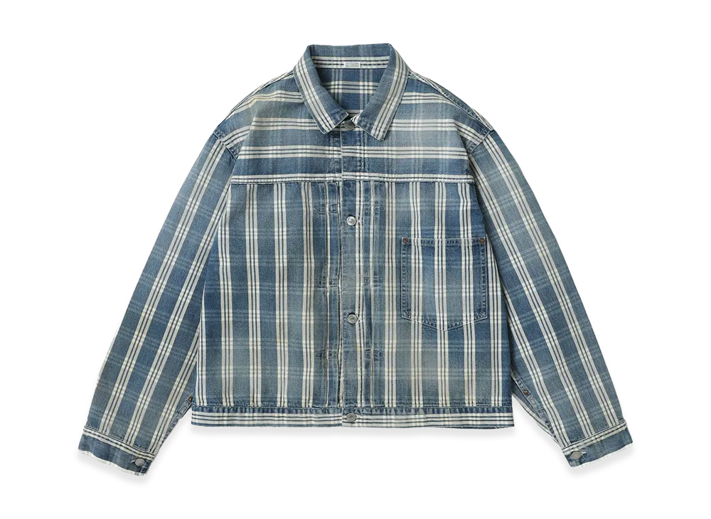 A.PRESSE No.213 Indigo Palaka Denim Jacket "Indigo"