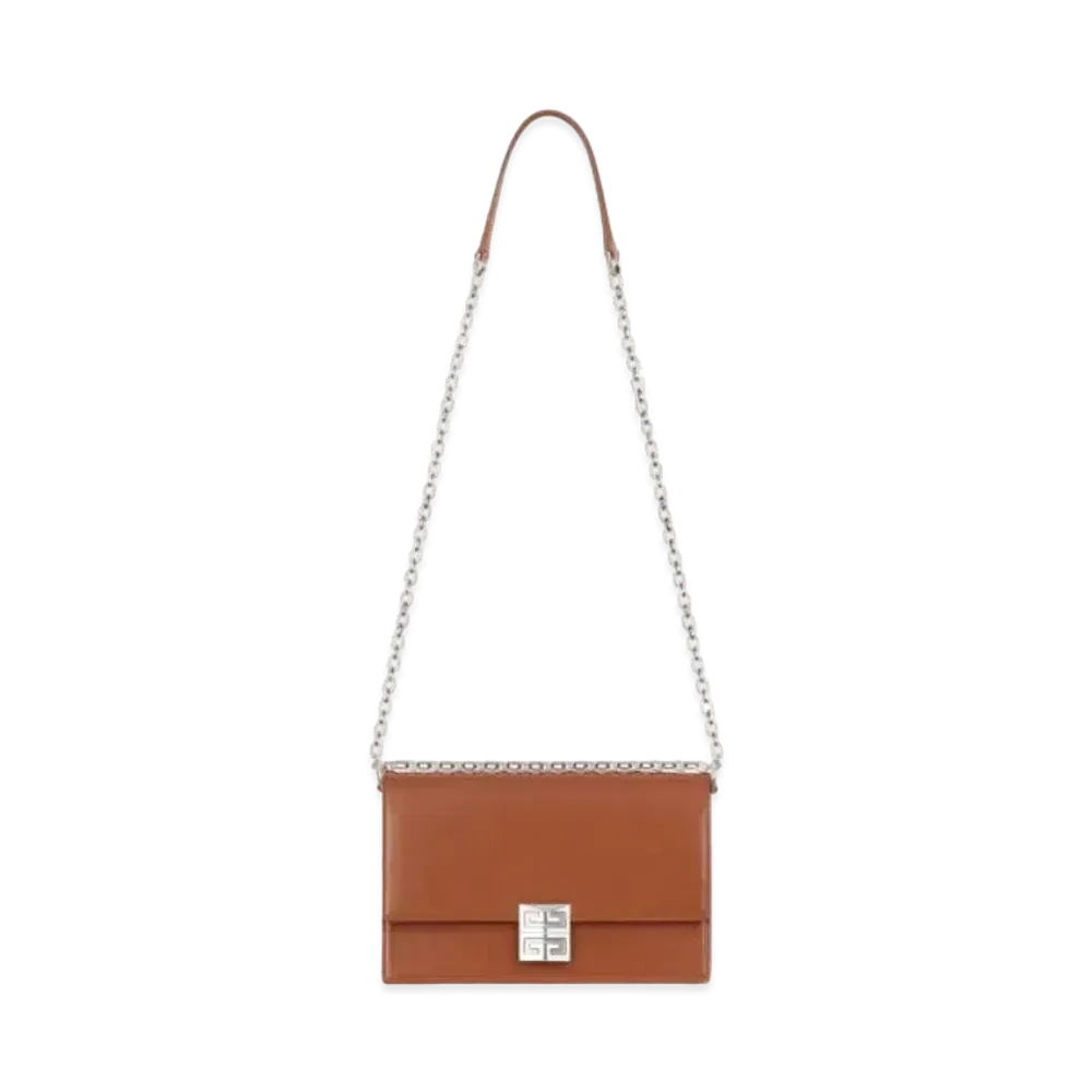 GIVENCHY Medium 4G Bag in Box Leather with Chain "Chestnut"