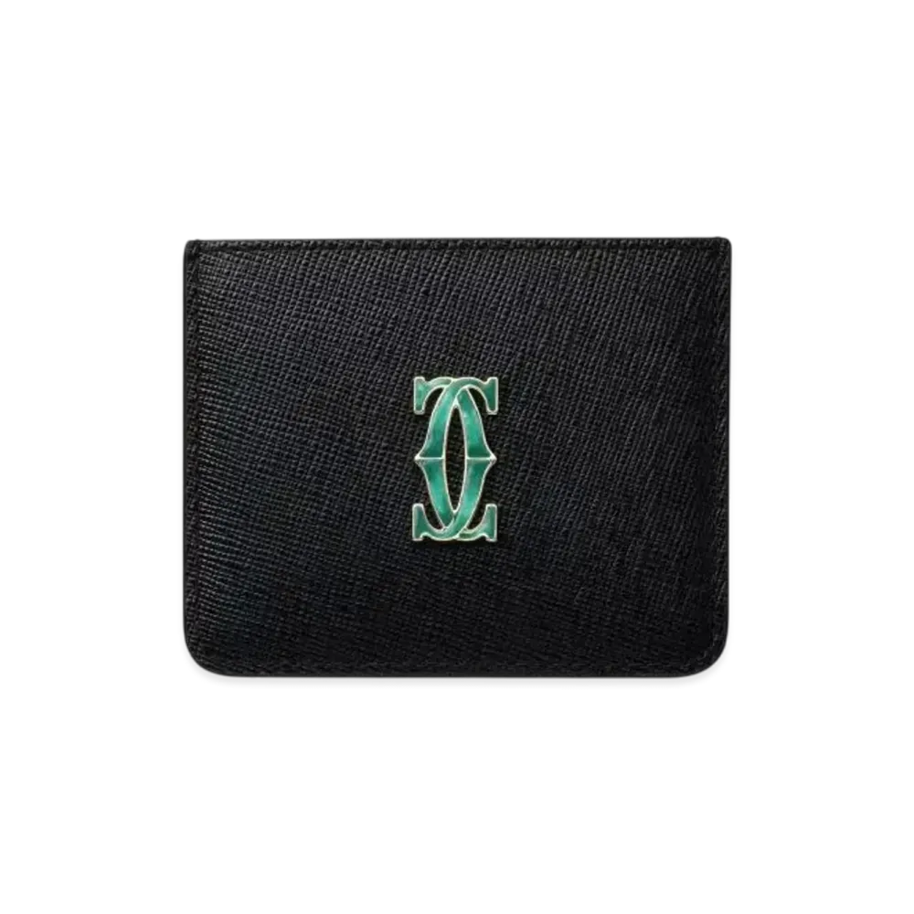 Cartier Simple Card Holder, C de Cartier "Black/Green"