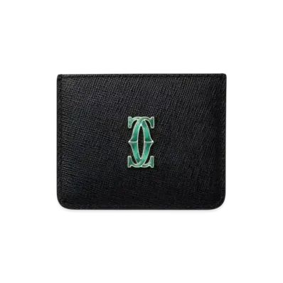 Cartier Simple Card Holder, C de Cartier "Black/Green"