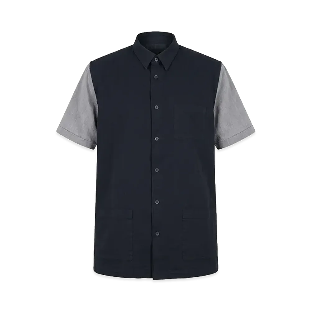 Comme des Garcons Shirt Garment-Dyed Two-tone S/S Shirt "Black/Grey"