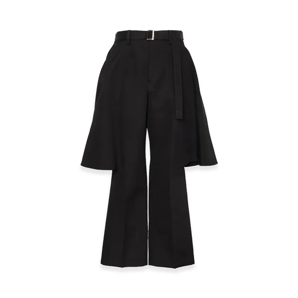 sacai Double-Faced Silk Cotton Pants "Black"
