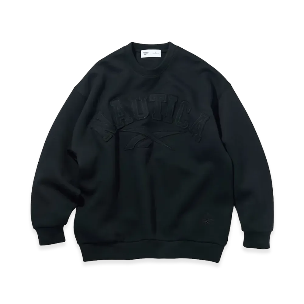 Reebok x NAUTICA Arch Logo Cardboard Knit Crewneck Sweatshirt "Black"